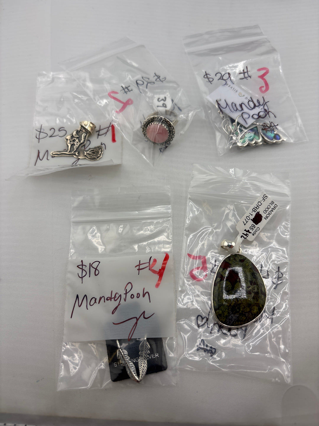 AM SHOW 48HR - RESERVED FOR: MandyPooh (BAG 1) - 9/22/2025 FL tiktok Live Show - 5 Sterling Silver Items
