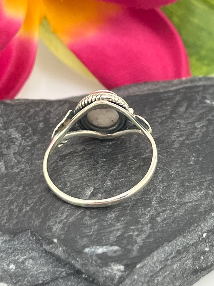 Round Wild Horse Jasper and 925 Sterling Silver Ring Sizes 8 & 9