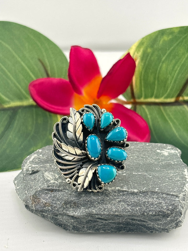 Multi Stone Turquoise Statement Ring Size 9