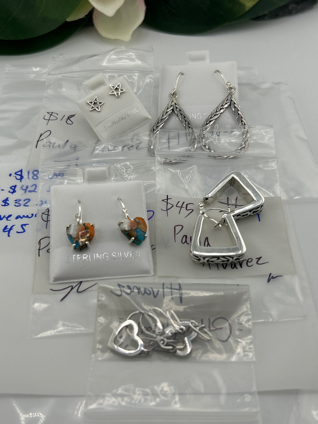 RESERVED FOR:  Paula Alvarez- 4/17/2025 tiktok Live Show -4 Sterling Silver Items
