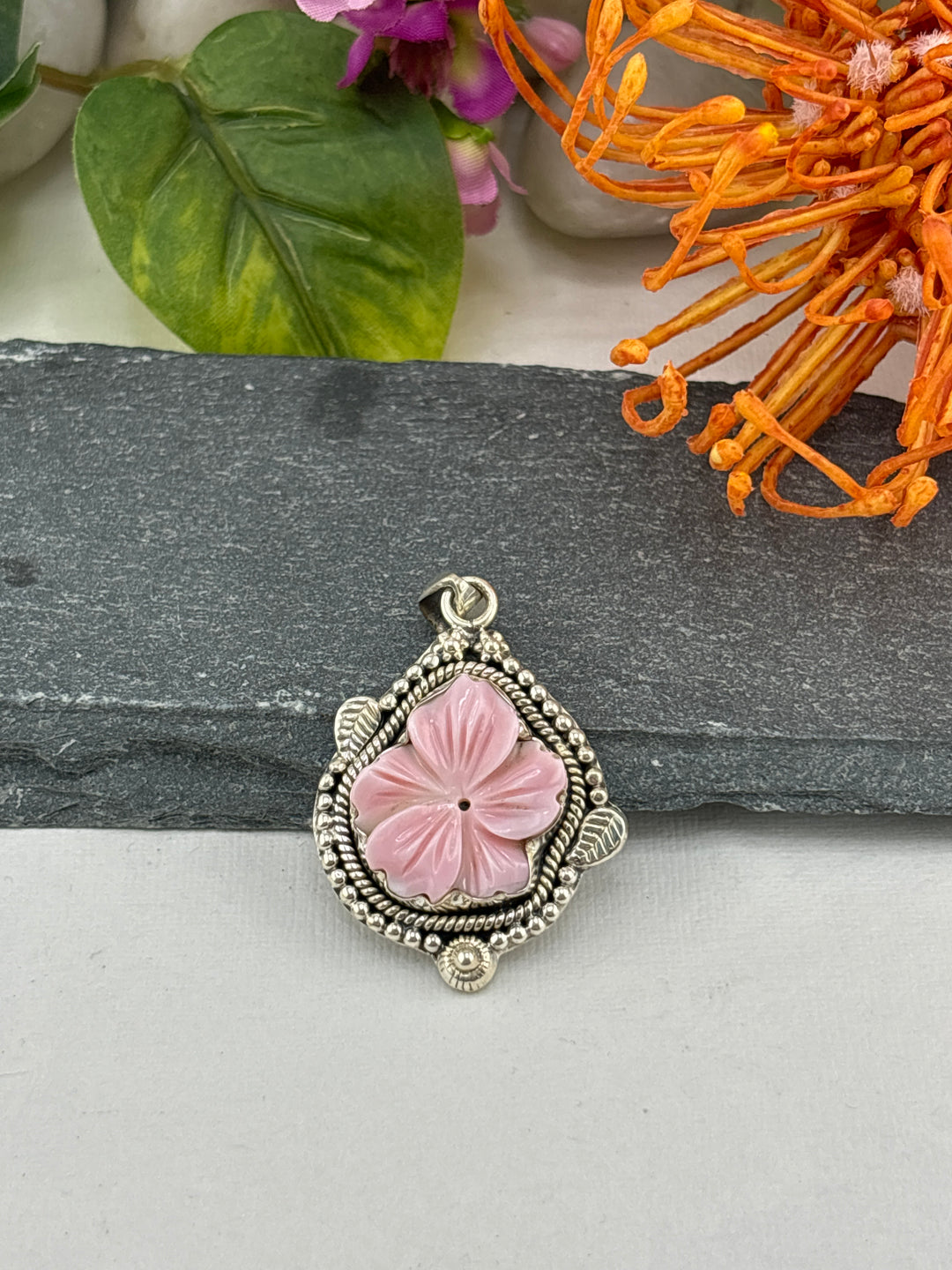 Carved Queen Conch Pendant