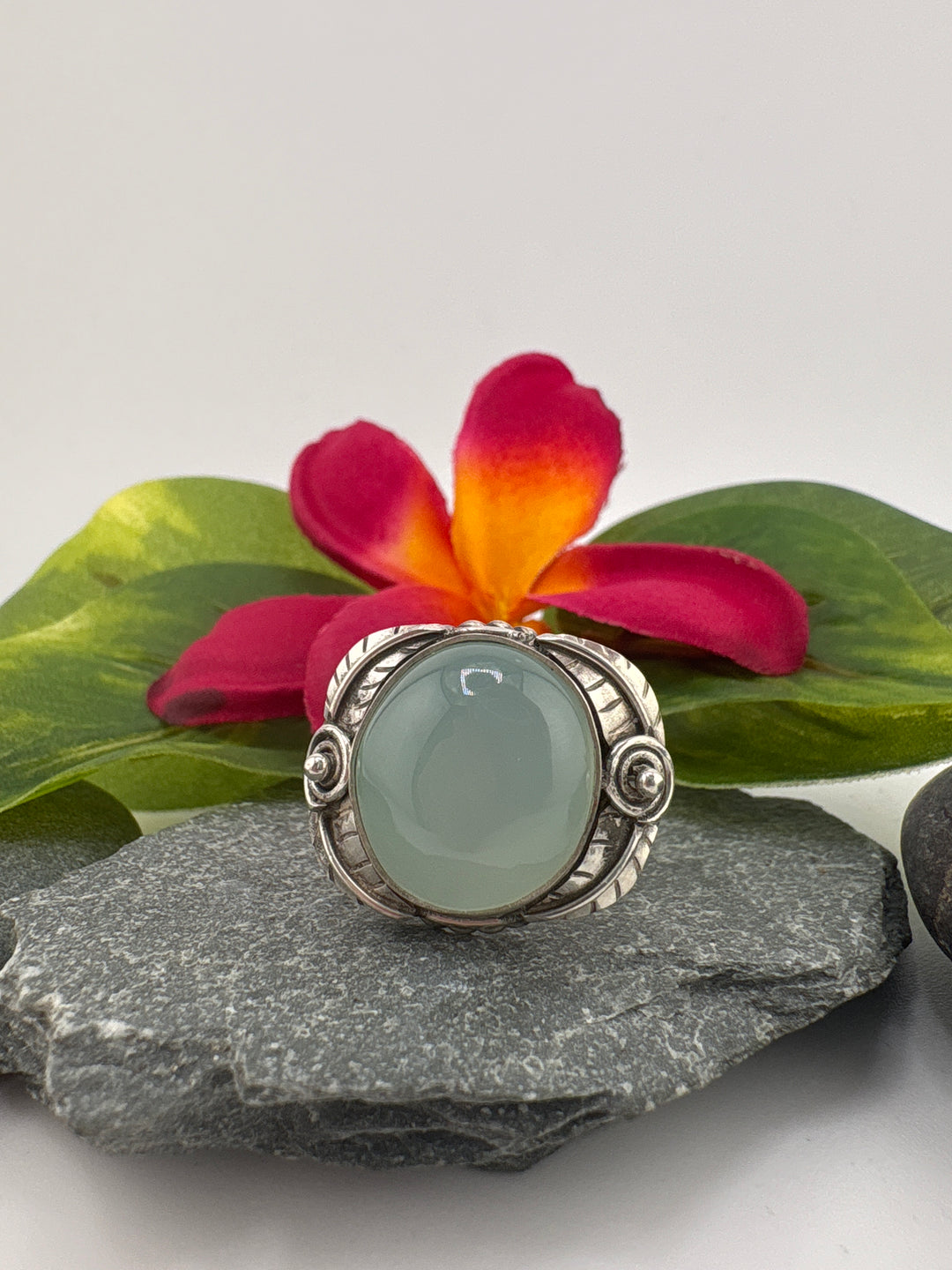 Aqua Chalcedony Bypass Ring