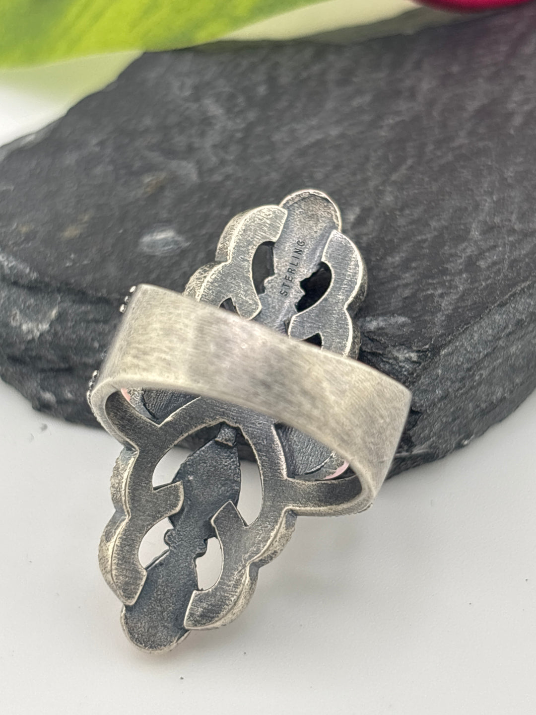 Queen Conch Cross and 925 Sterling Silver Ring Size 10