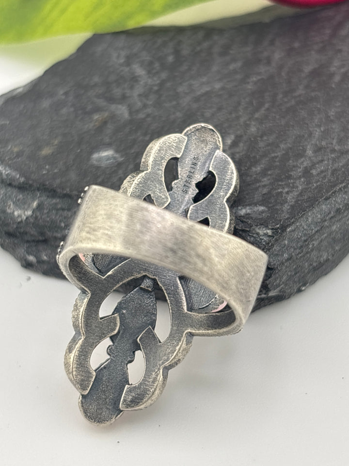 Queen Conch Cross and 925 Sterling Silver Ring Size 10