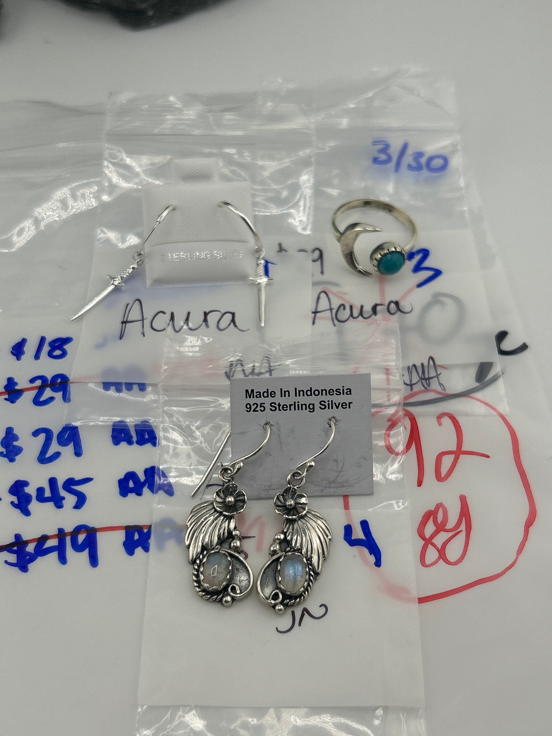 RESERVED FOR: Acura - 3/30/2025 tiktok Live Show - 5 Sterling Silver Items