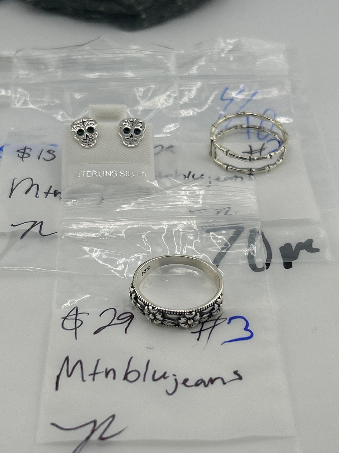 RESERVED FOR: Mtnblujeans - 4/10/2025 tiktok Live Show - 3 Sterling Silver Items