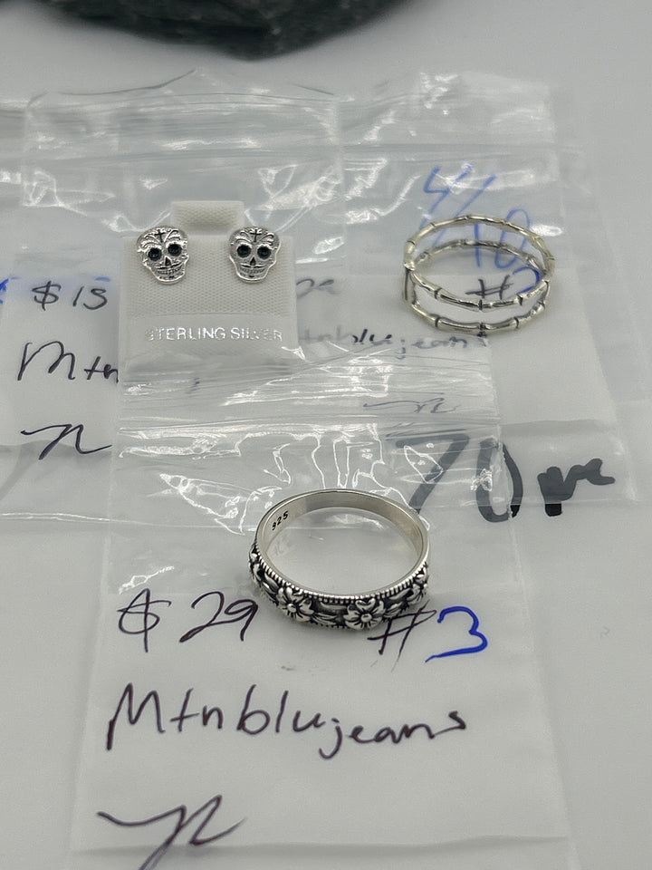 RESERVED FOR: Mtnblujeans - 4/10/2025 tiktok Live Show - 3 Sterling Silver Items