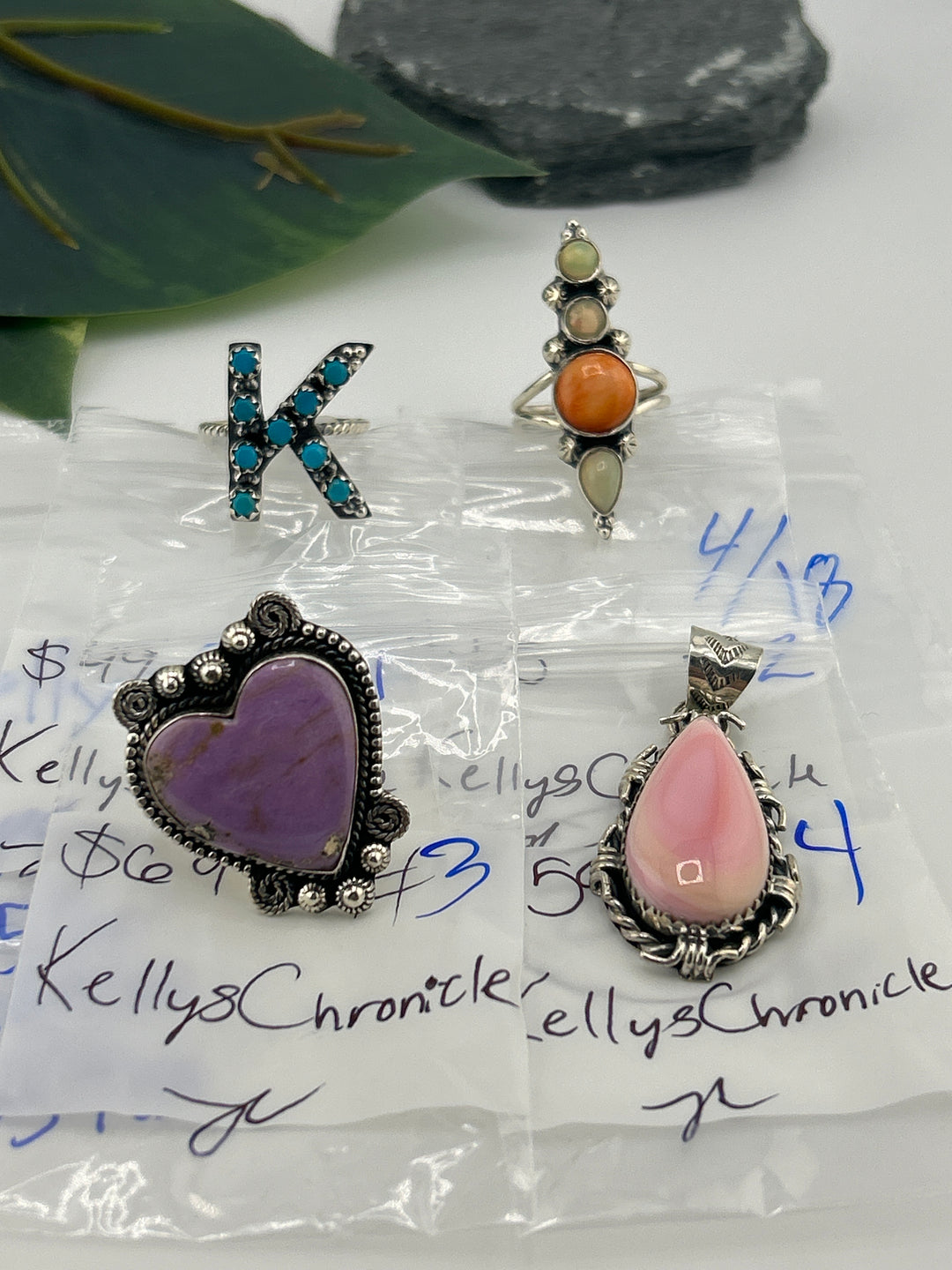RESERVED FOR: KellysChronicle - 4/18/2025 tiktok Live Show - 4 Sterling Silver Items