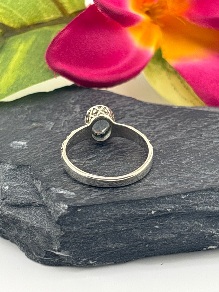 Aquamarine and 925 Sterling Silver Ring Size 6.25