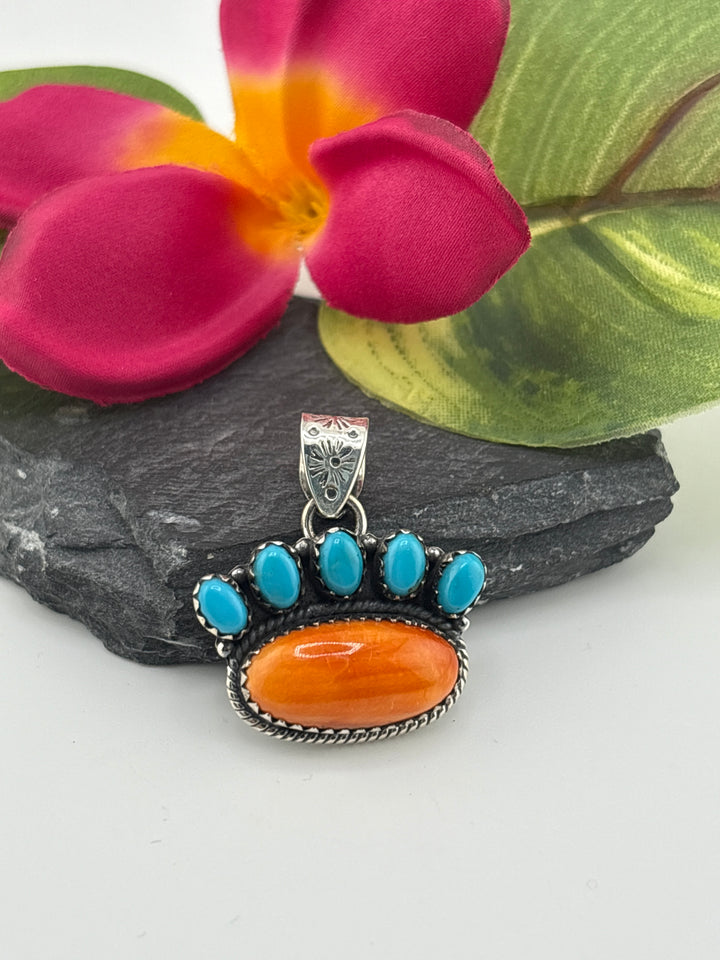 Spiney Oyster & Turquoise Pendant