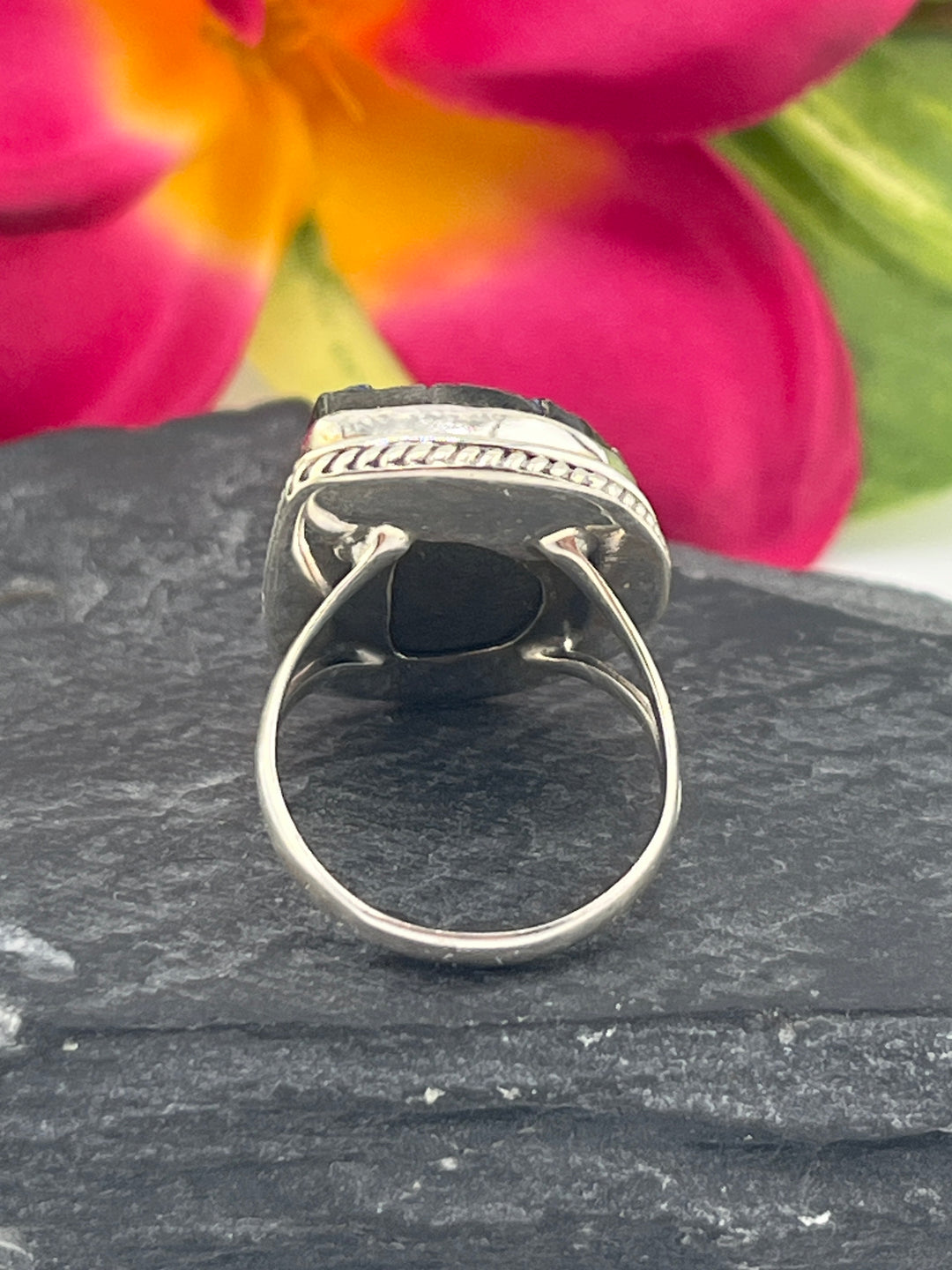 Titanium Druzy and 925 Sterling Silver Ring