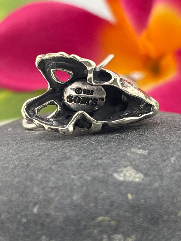 Designer SOMS 925 Sterling Silver Triceratops Earrings