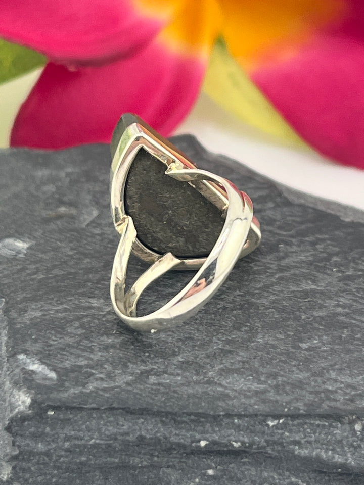 Titanium Druzy and 925 Sterling Silver Ring