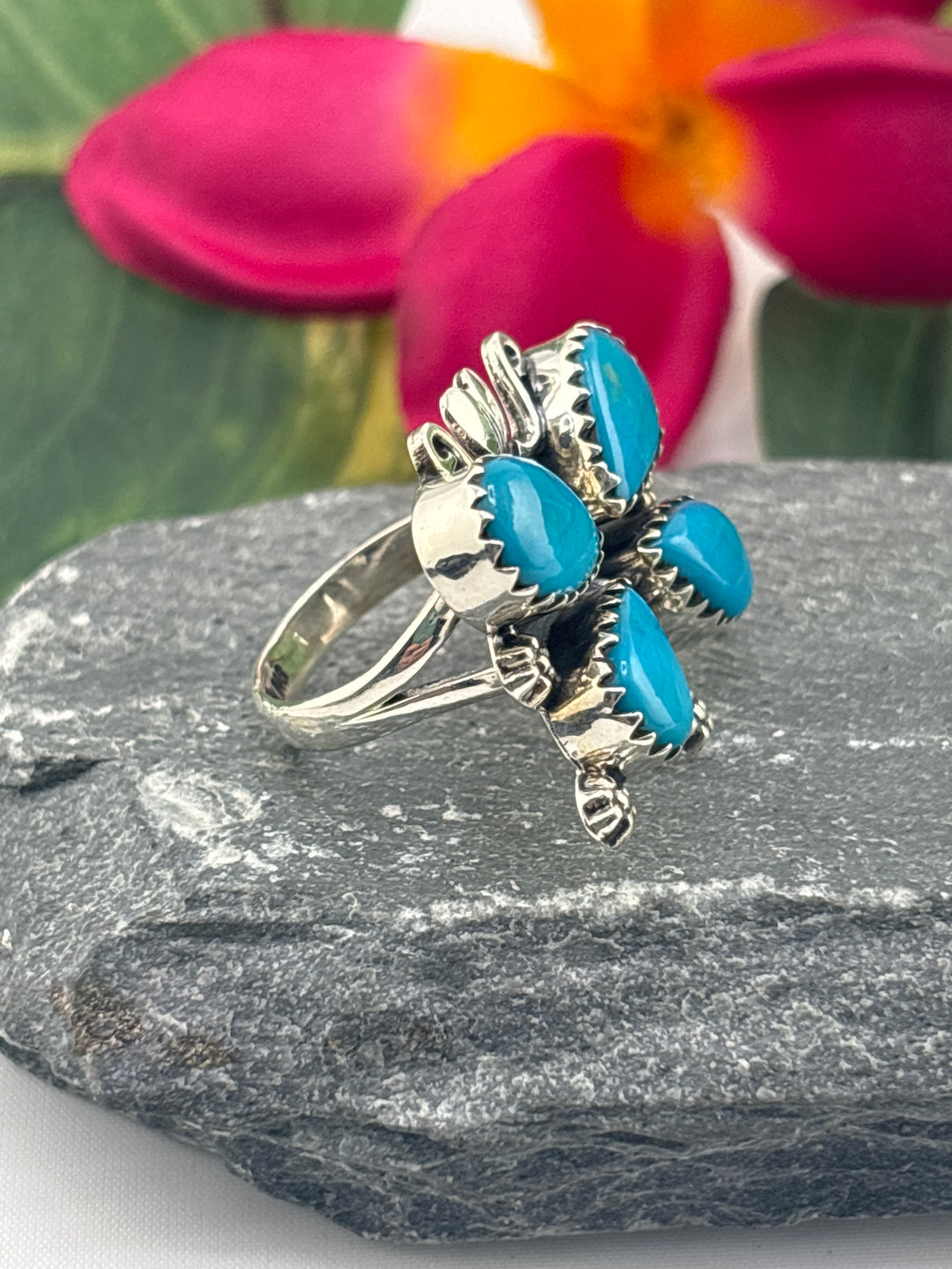 American Turquoise Dragonfly Ring Size 7