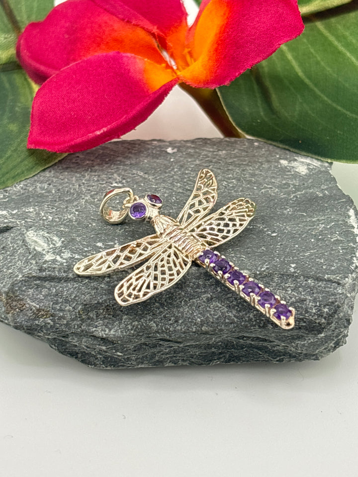 Amethyst Dragonfly Pendant