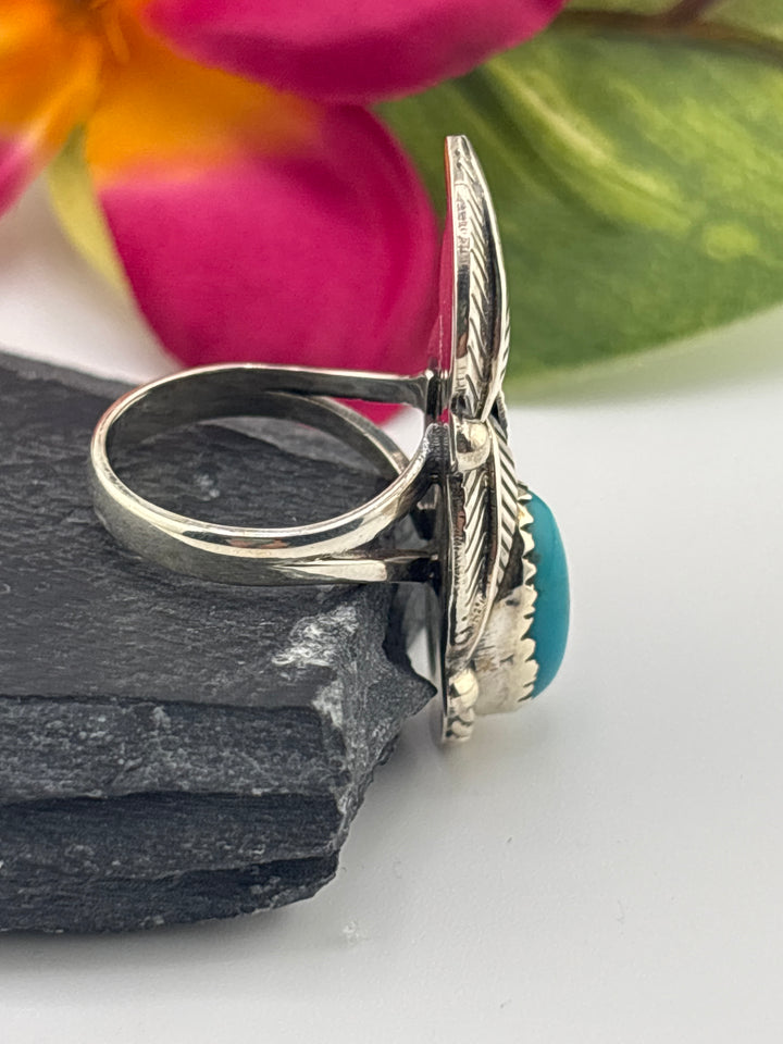 Turquoise and 925 Sterling Silver Ring Size