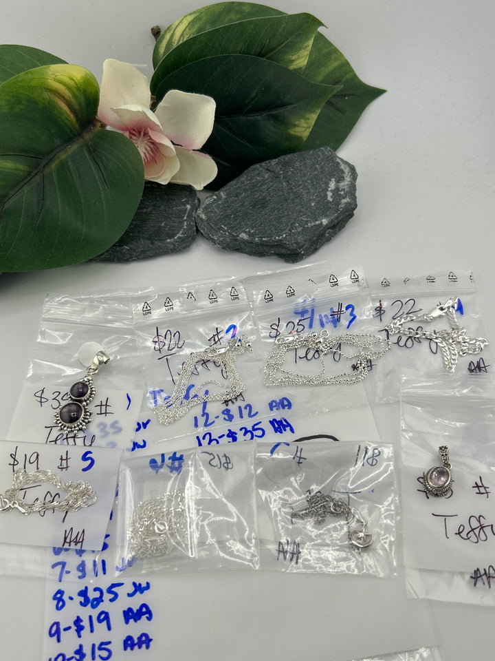 RESERVED FOR:  Teffy- 4/14/2025 tiktok Live Show - 13 Sterling Silver Items