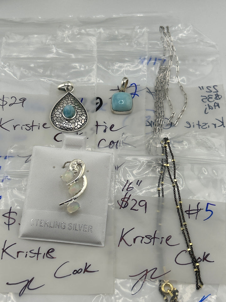 RESERVED FOR:  Kristie Cook- 4/17/2025 tiktok Live Show - 5 Sterling Silver Items