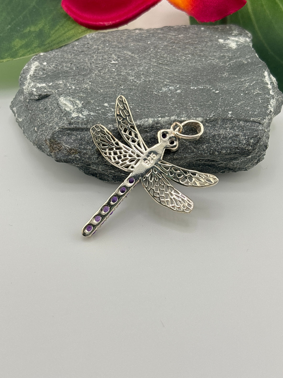 Amethyst Dragonfly Pendant
