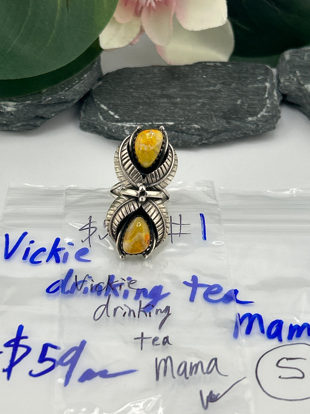 RESERVED FOR: Vickie drinking tea Mama - 5/7/2025 tiktok Live Show -1  Sterling Silver Items