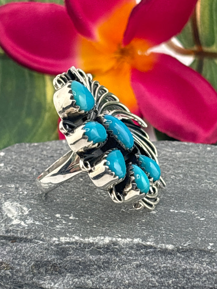Multi Stone Turquoise Statement Ring Size 9