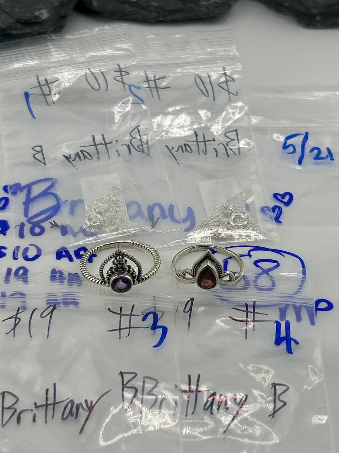 RESERVED FOR: 💞Brittany B 💞 - 5/21/2025 tiktok Live Show - 4 Sterling Silver Items