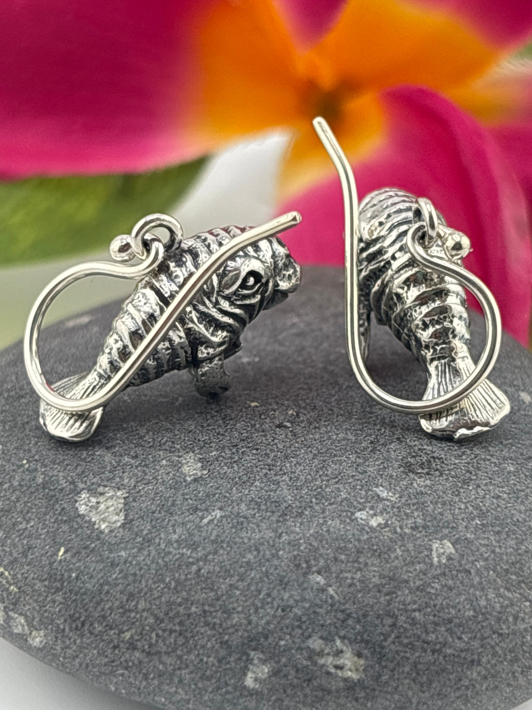Designer SOMS 925 Sterling Silver Manatee Earrings