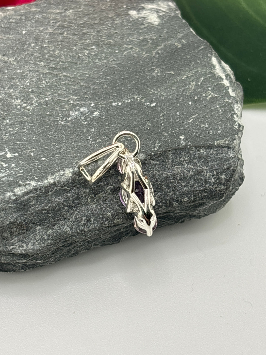 3 Stone Amethyst Pendant