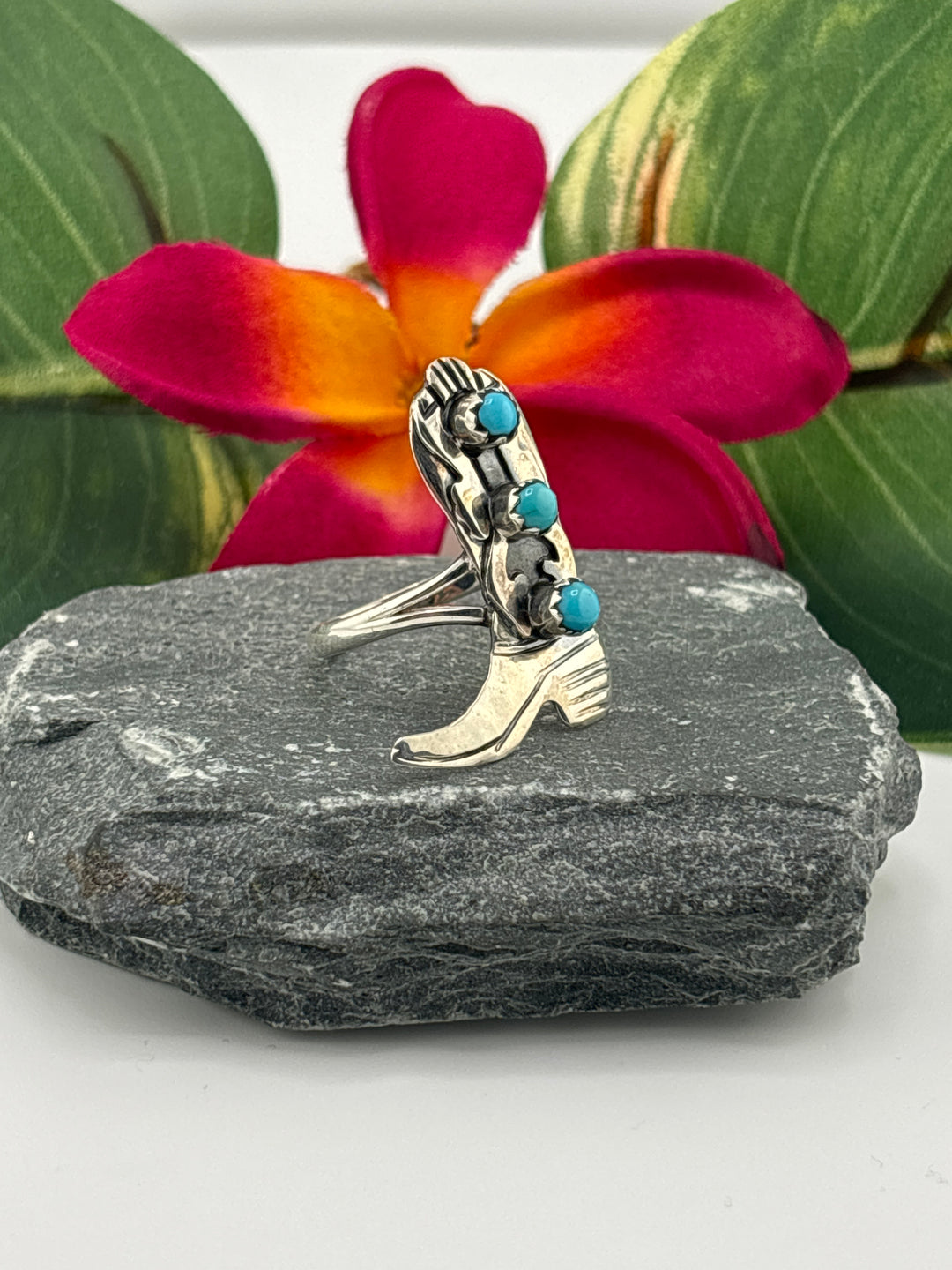 Turquoise Cowboy Boot Ring Size 10.5