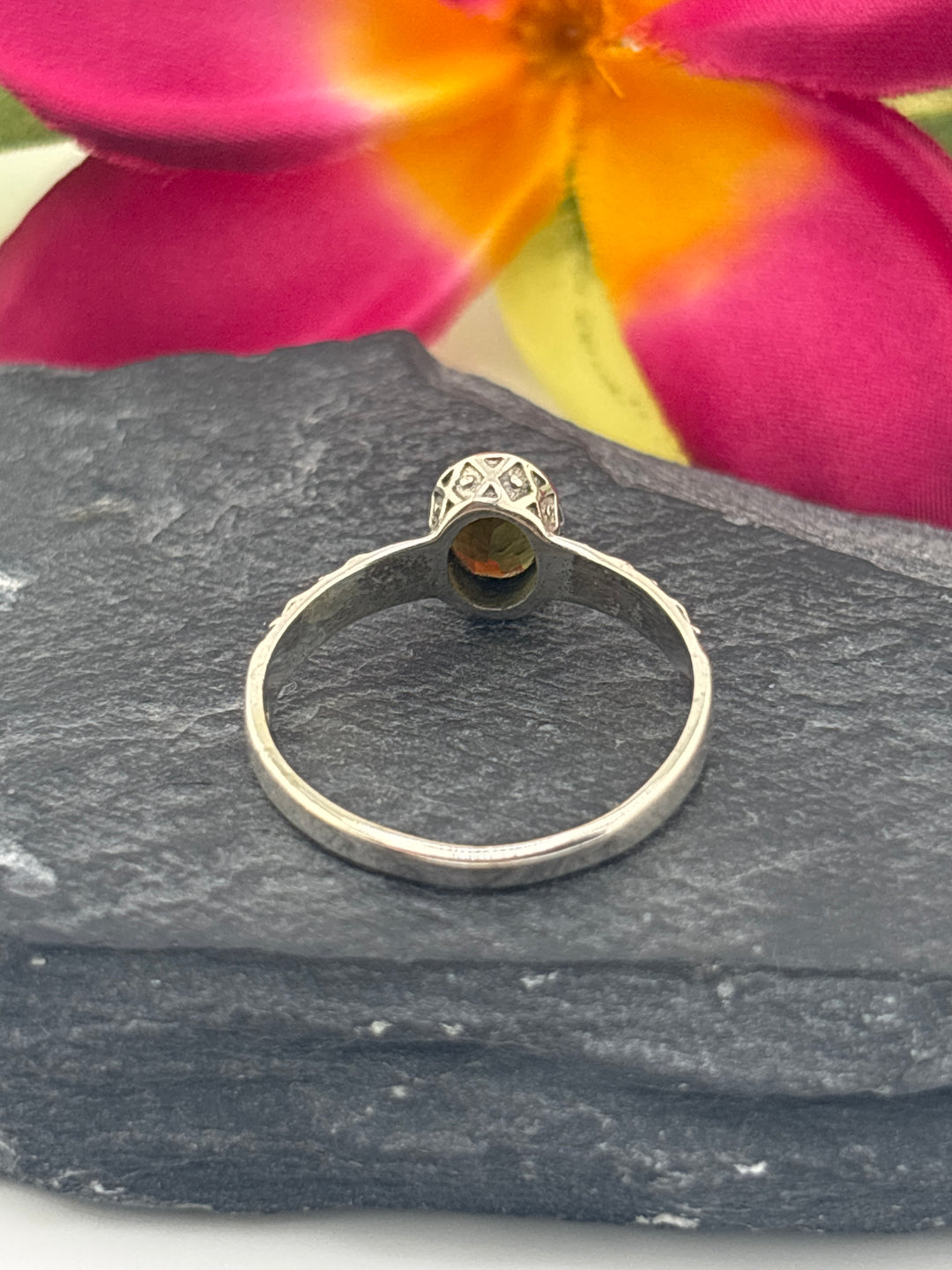 Tourmaline and 925 Sterling Silver Ring Size 9