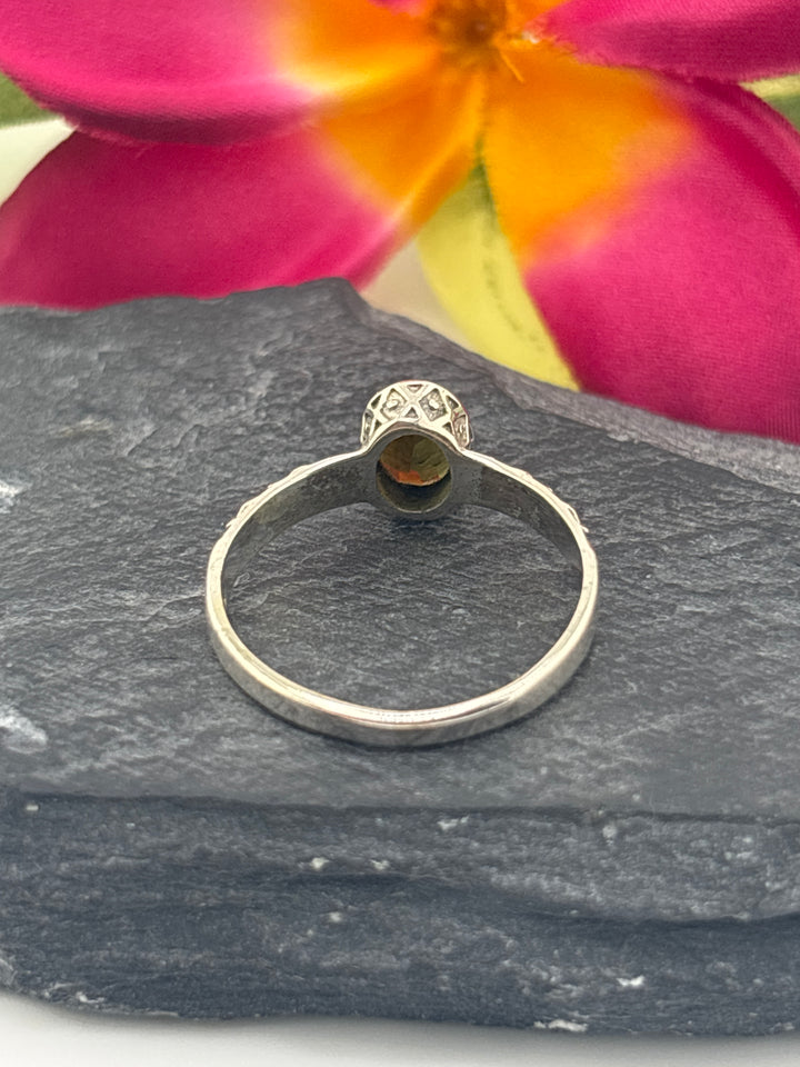Tourmaline and 925 Sterling Silver Ring Size 9