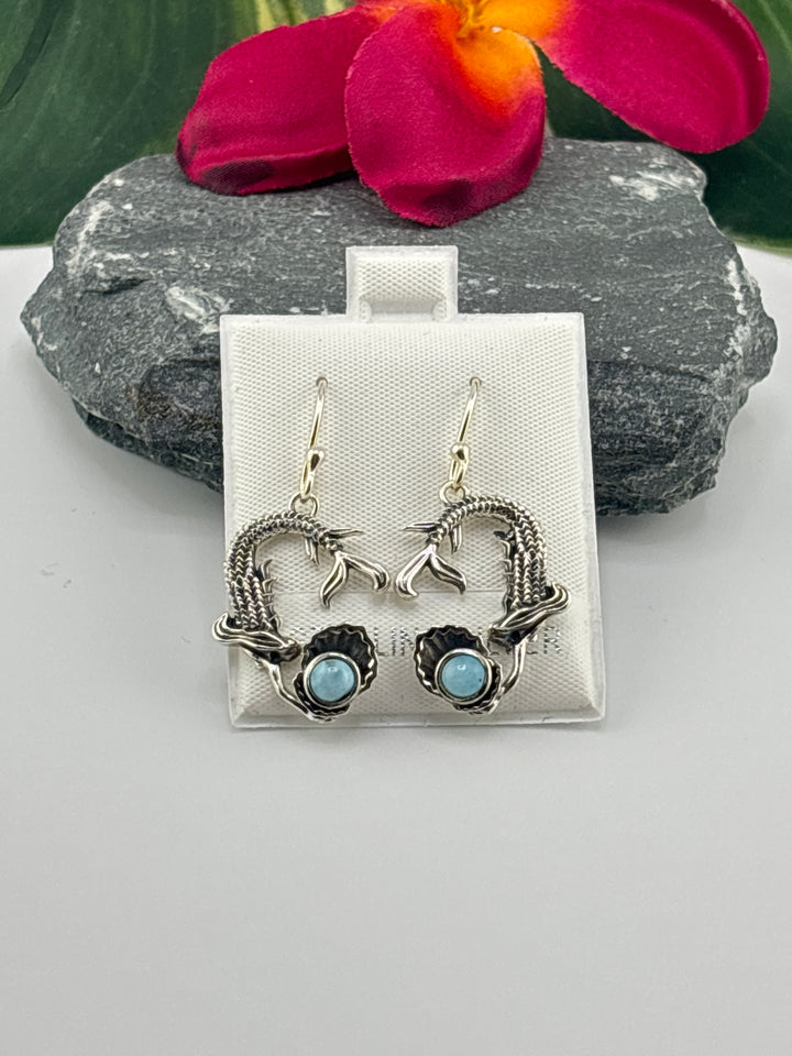 Larimar Mermaid Dangle Earrings