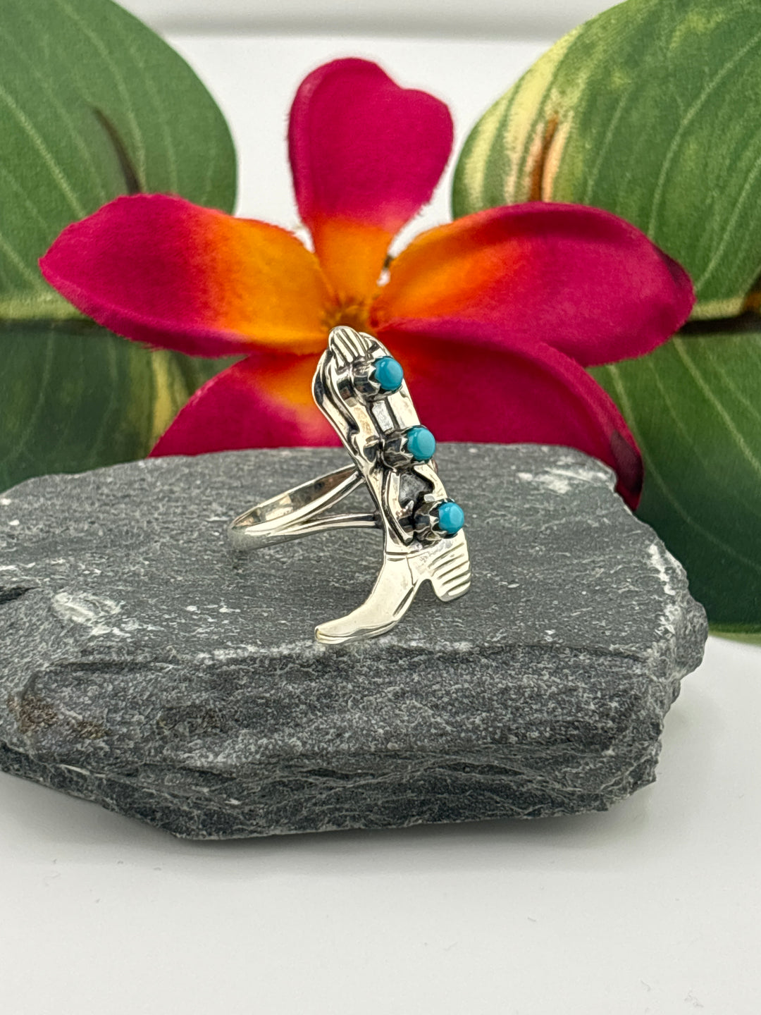 Turquoise Cowboy Boot Ring Size 10.25