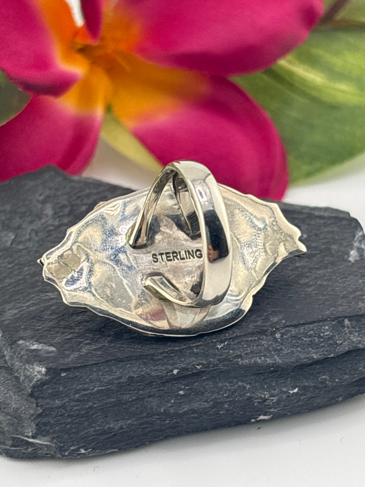 Turquoise and 925 Sterling Silver Ring Size 6.25