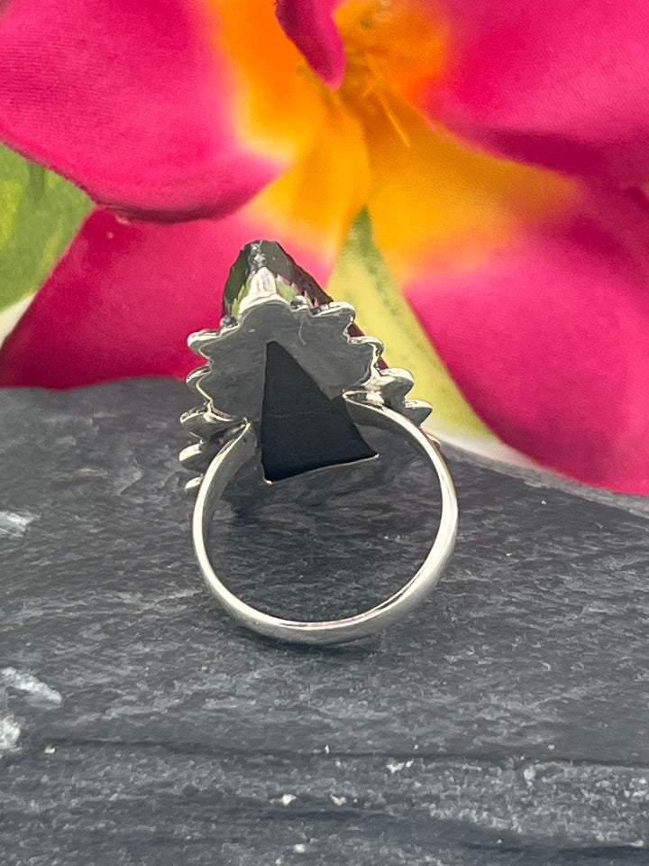 Titanium Druzy and 925 Sterling Silver Ring