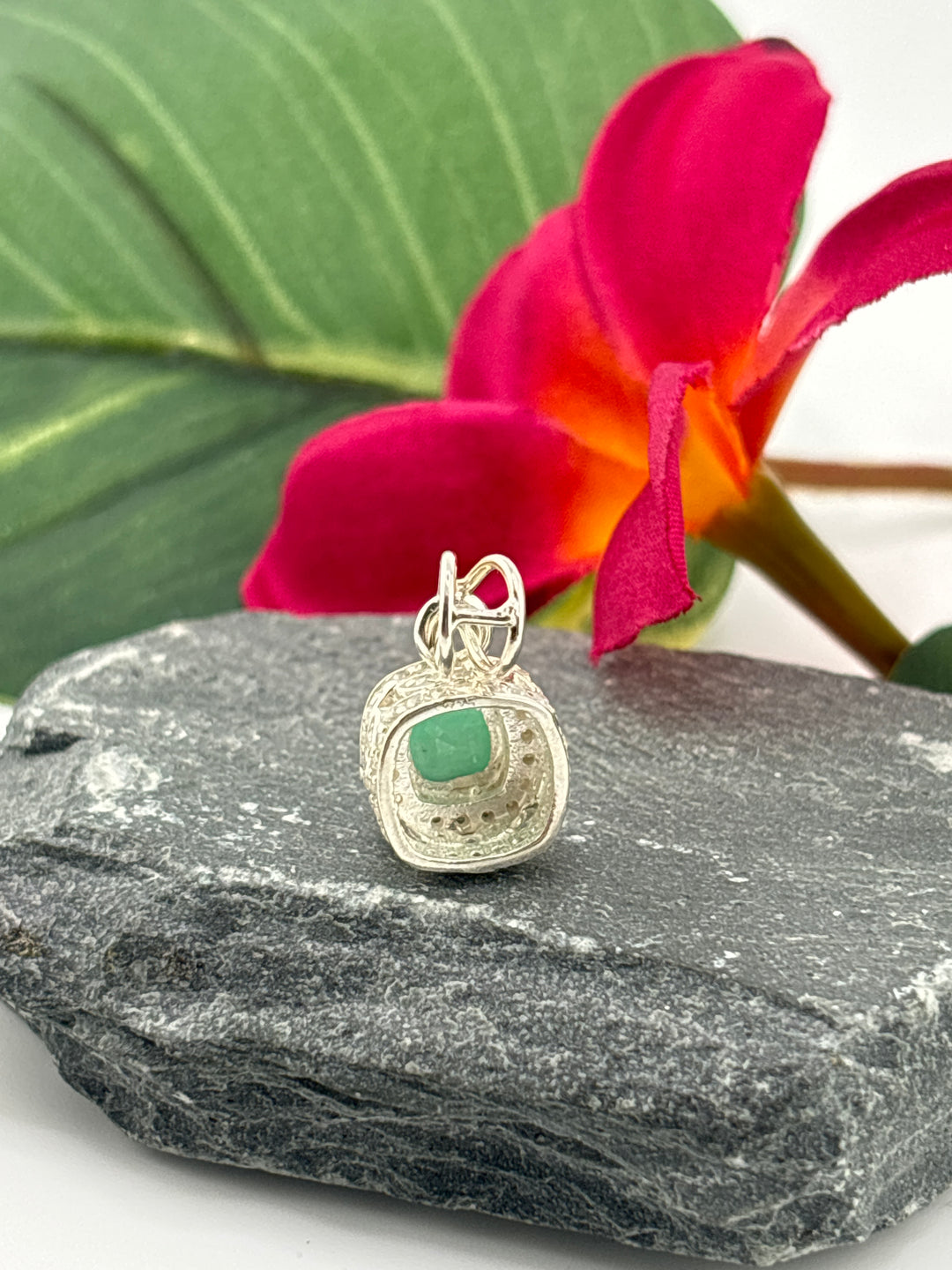 Zambian Emerald w/CZ Pendant