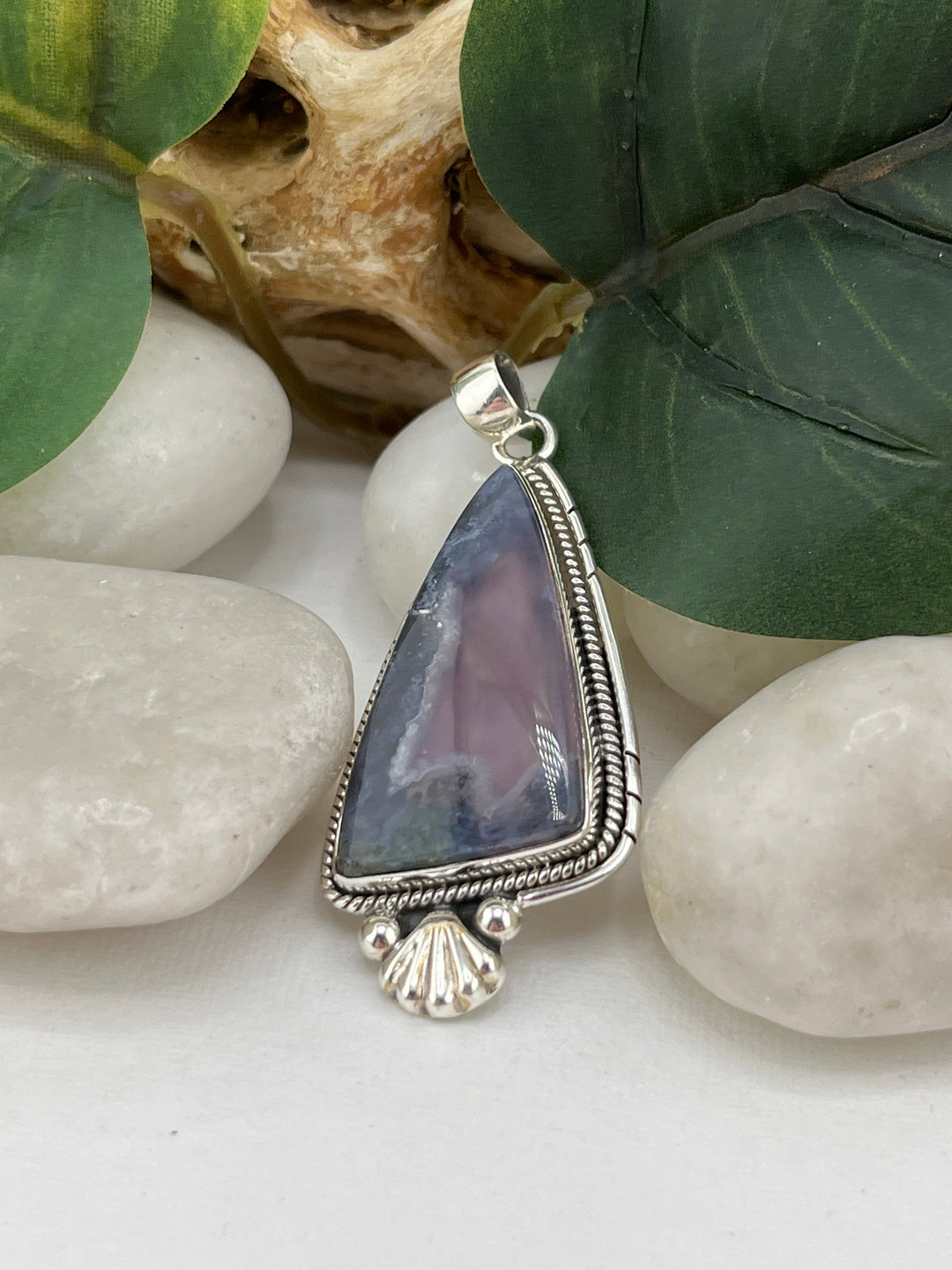 FB Purple Moss Agate Pendant