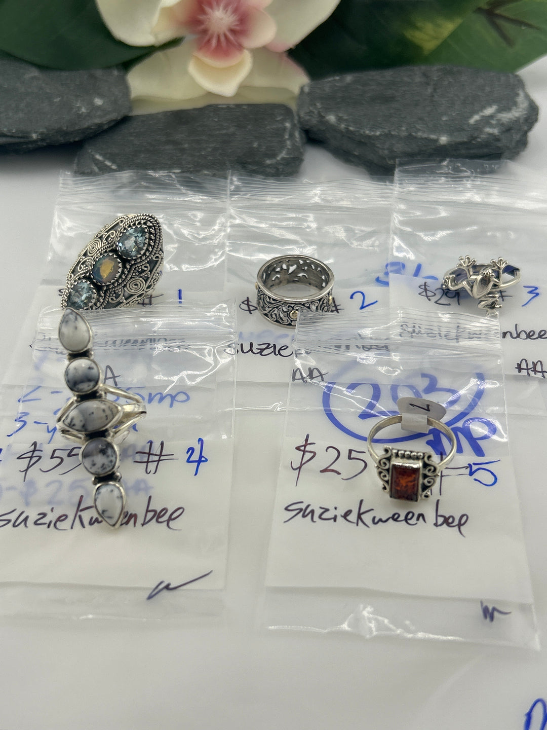 RESERVED FOR:  Suziekweenbee 3/26/2025 tiktok Live Show - 5 Sterling Silver Items