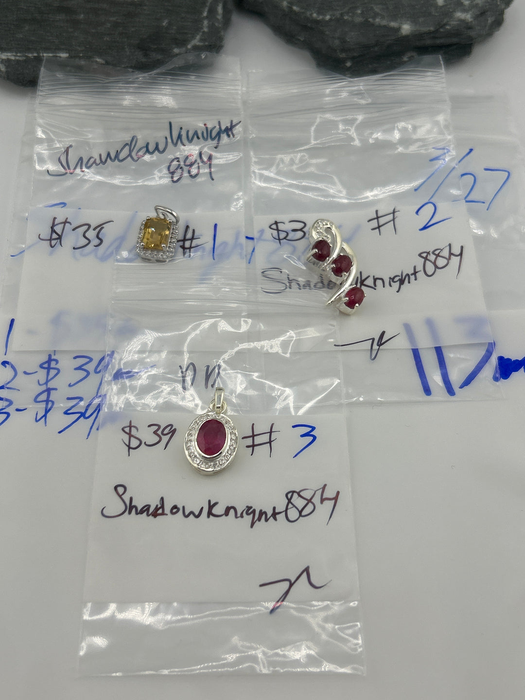 RESERVED FOR: ShadowKnight884 - 3/27/2025 tiktok Live Show - 3 Sterling Silver Items