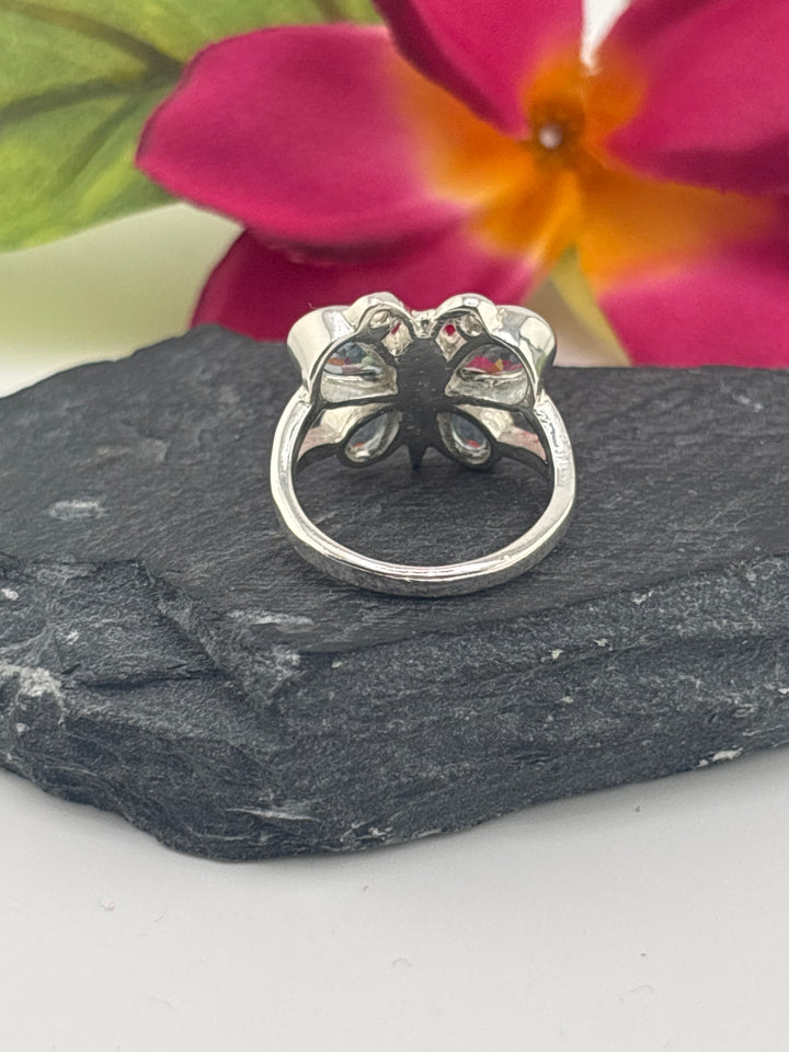 Topaz Butterfly and 925 Sterling Silver Ring Size 6.5