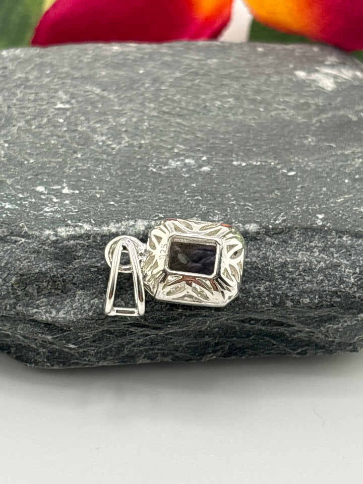 Emerald Cut Amitrine Pendant w/CZ