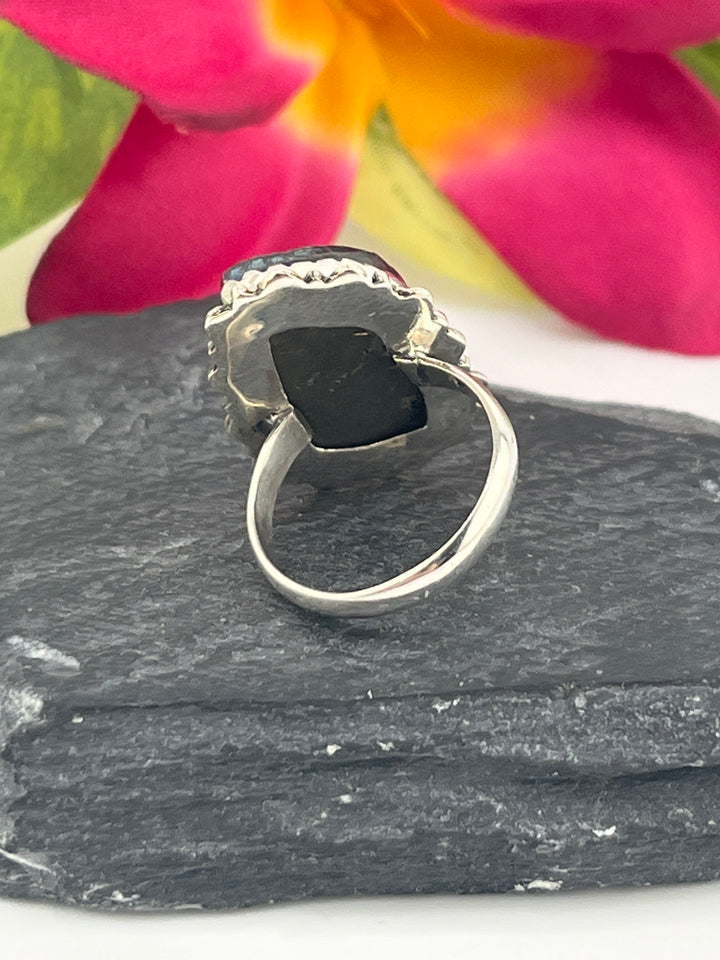 Titanium Druzy and 925 Sterling Silver Ring