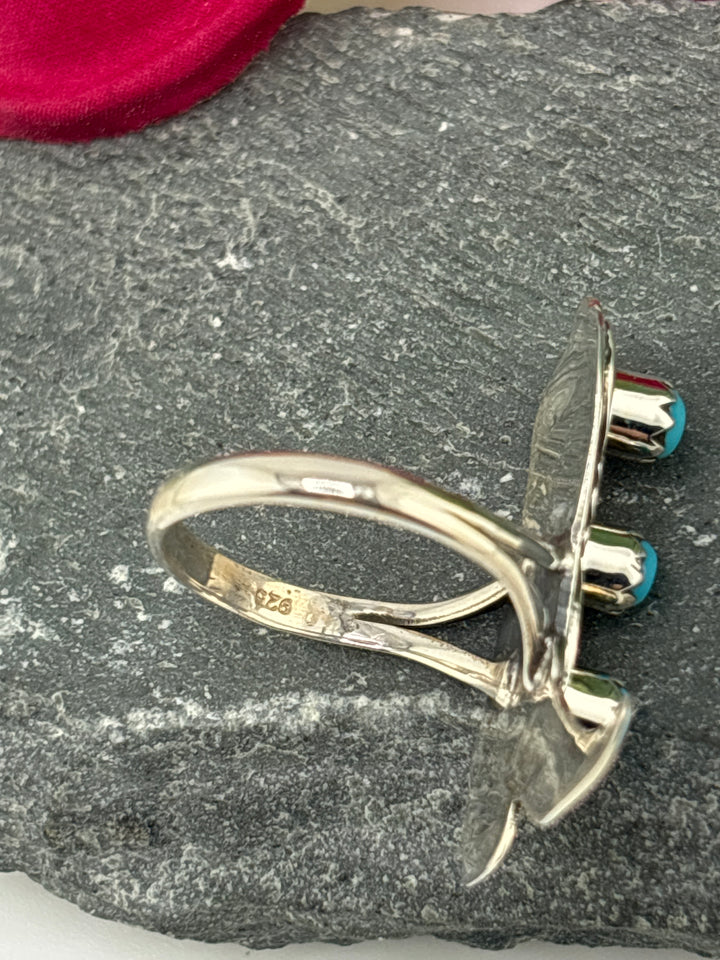 Turquoise Cowboy Boot Ring Size 8.25