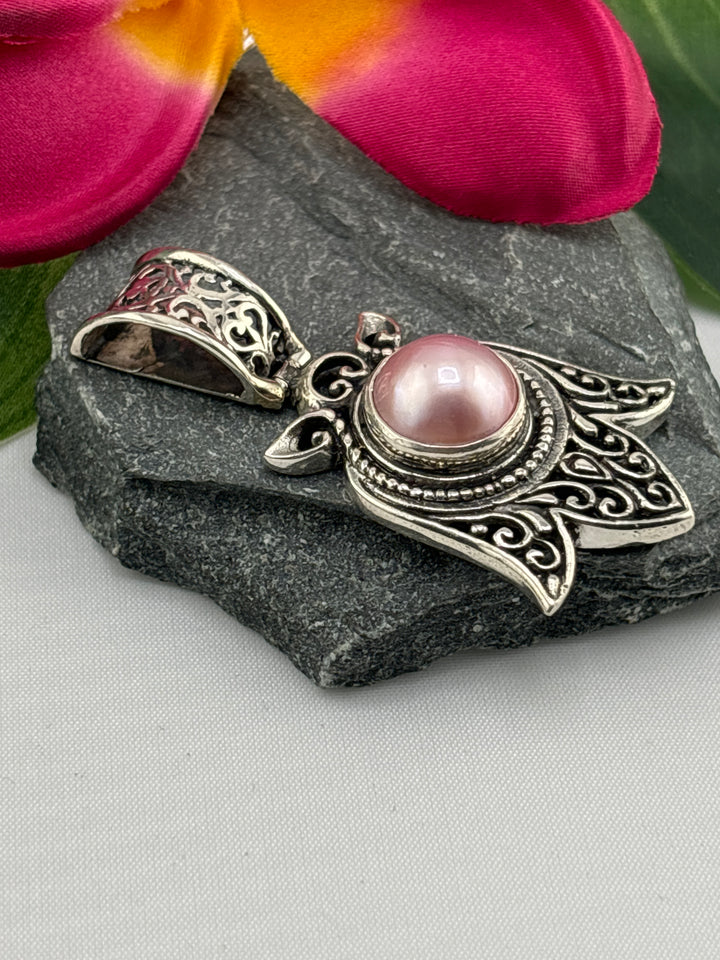 Pink Mabe Pearl Bali Pendant