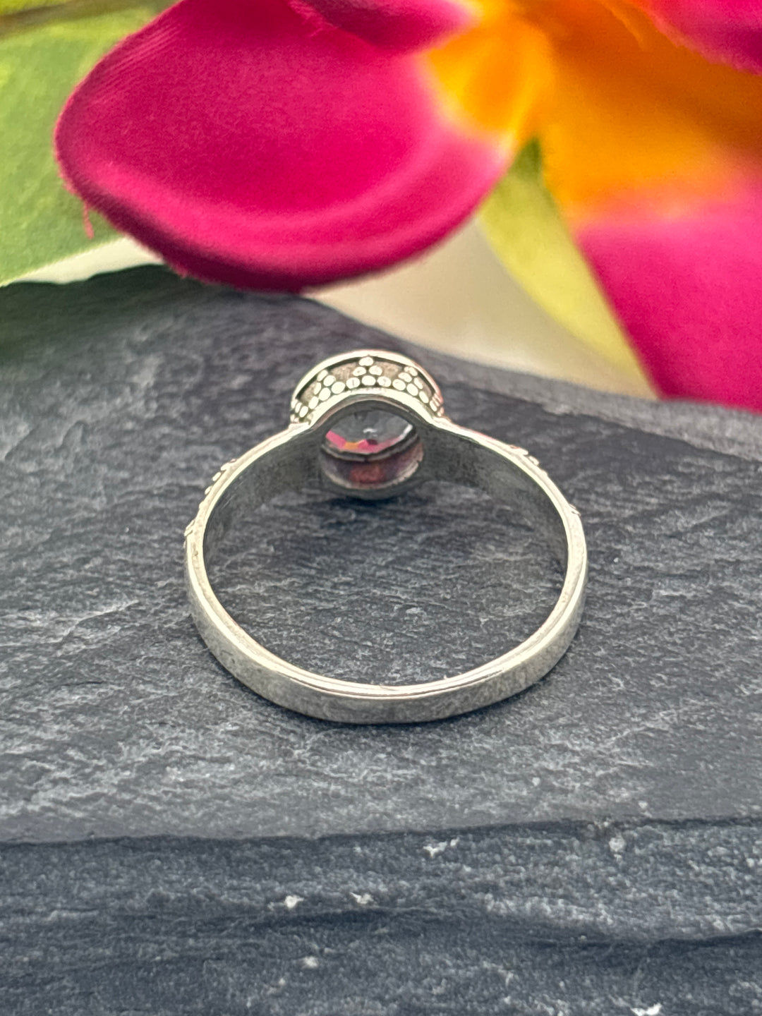 Aquamarine and 925 Sterling Silver Ring Size 7