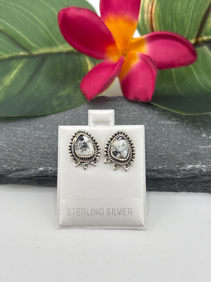 White Buffalo Stud Earrings