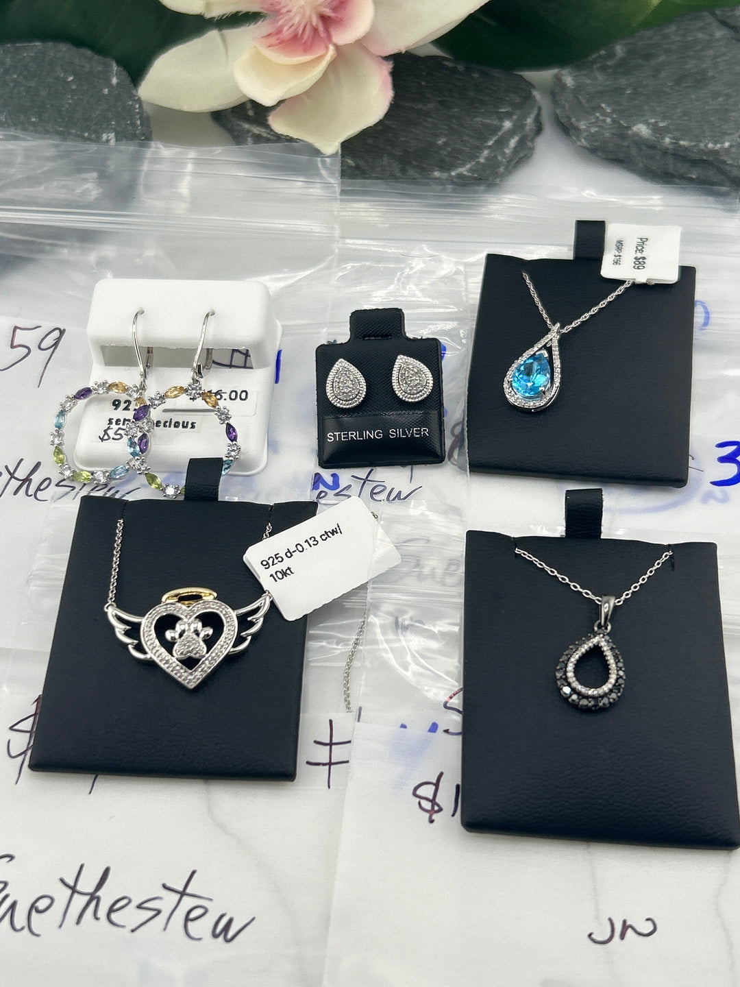 RESERVED FOR:  Suethestew- 5/10/2025 tiktok Live Show - 5 Sterling Silver Items