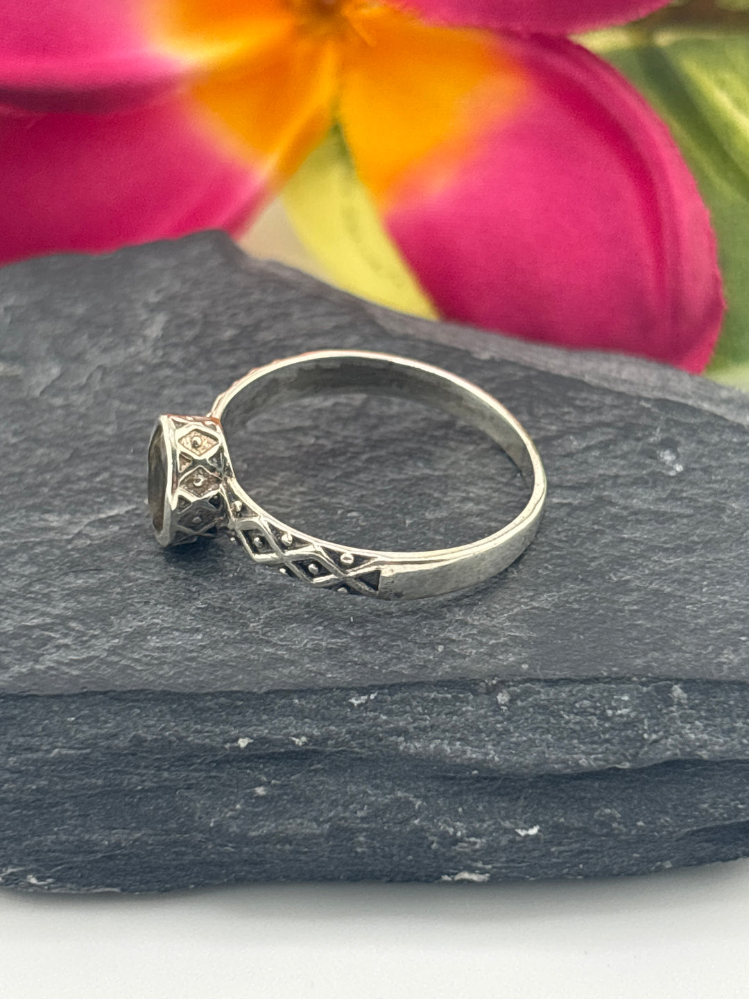 Tourmaline and 925 Sterling Silver Ring Size 9.5