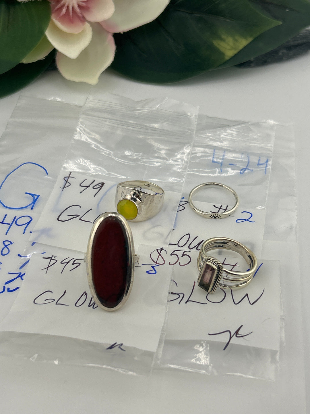 RESERVED FOR: GLOW - 4/24/2025 tiktok Live Show -4  Sterling Silver Items