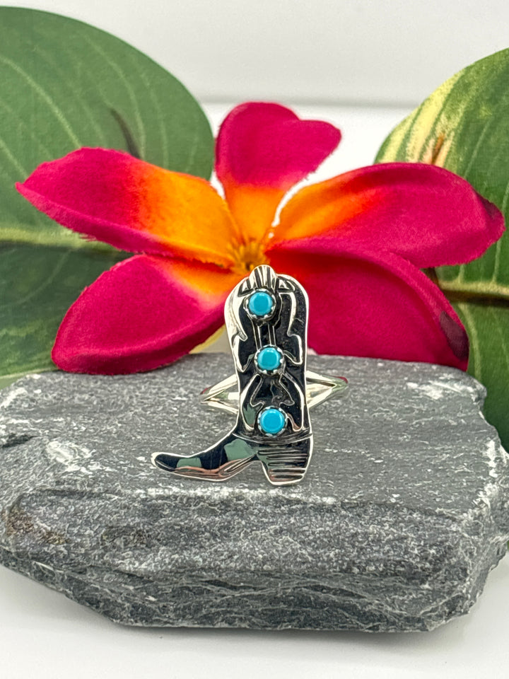 Turquoise Cowboy Boot Ring Size 8.5